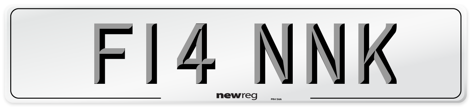 F14 NNK Number Plate from New Reg